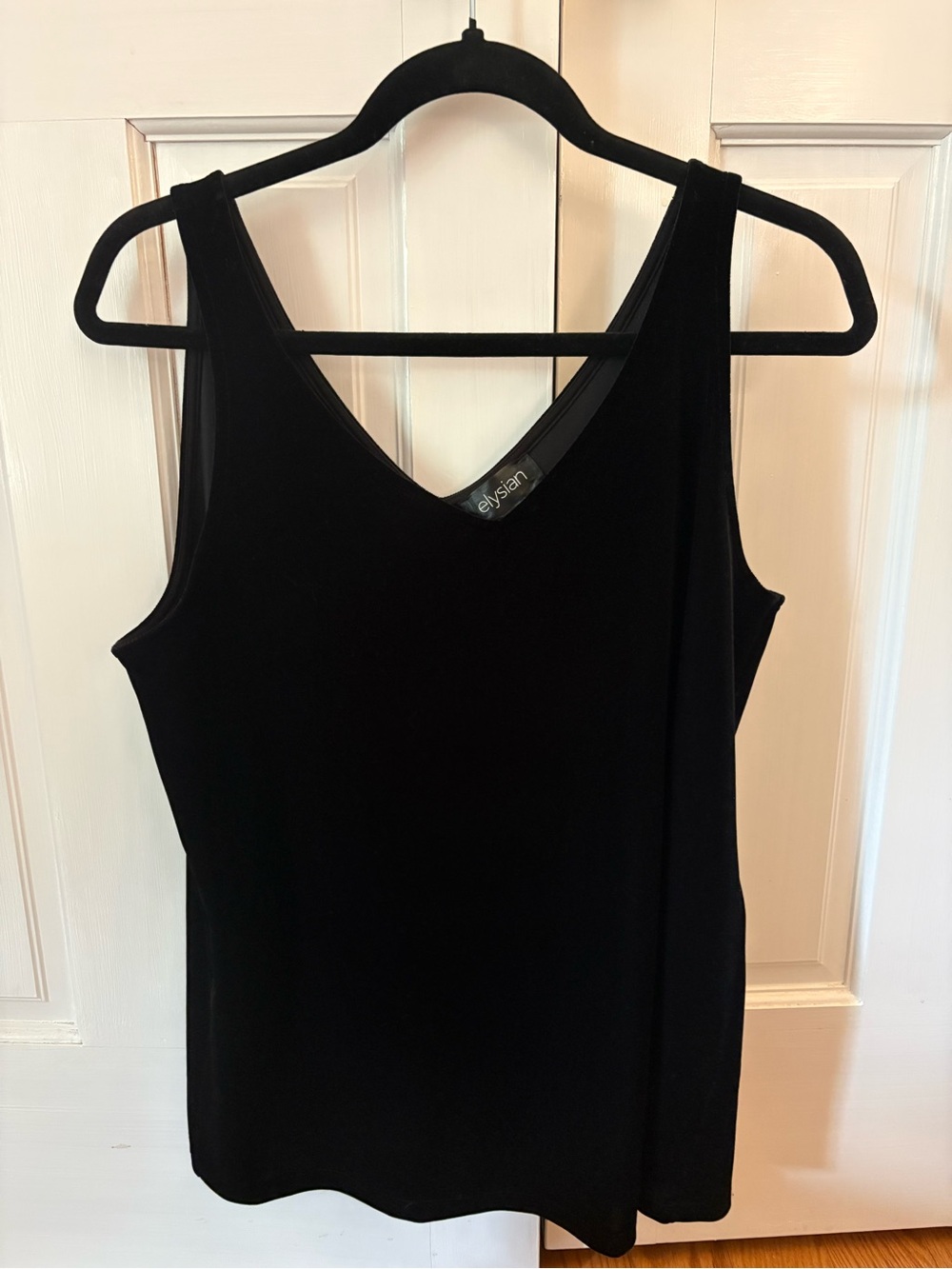 Vintage Elysian Black Velvet Sleeveless Blouse